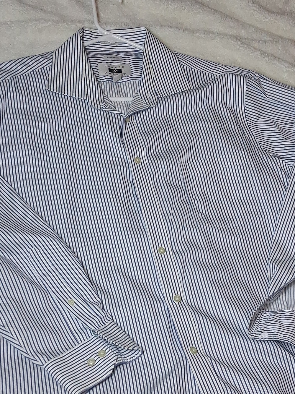 Joseph Abboud Navy and White Pinstripe Dress Shirt